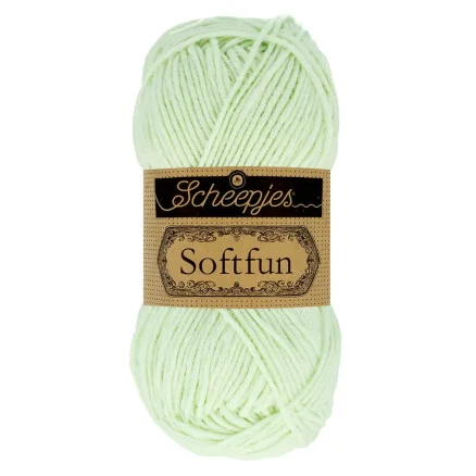 Populärt val Scheepjes Softfun Garn Unicolor 2639 Grönt Te