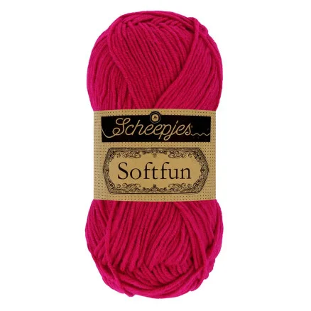 Fri frakt Scheepjes Softfun Garn Unicolor 2655 Cerise