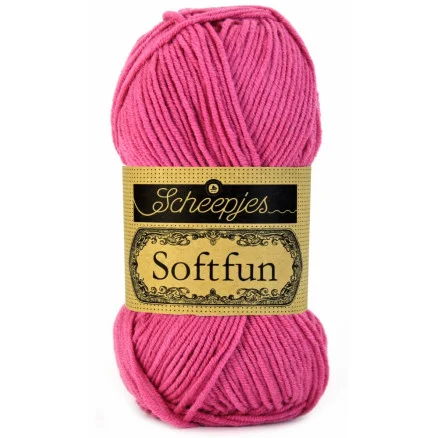 Sista chansen Scheepjes Softfun Garn Unicolor 2495 Rosa