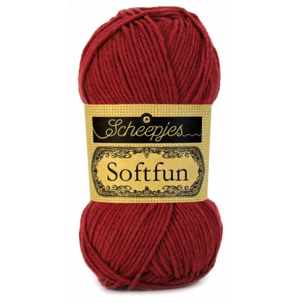 risnedsättning Scheepjes Softfun Garn Unicolor 2492 Bordeaux