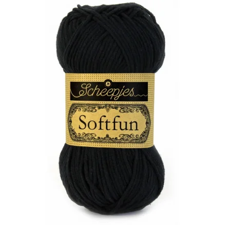 Sänkt pris Scheepjes Softfun Garn Unicolor 2408 Svart