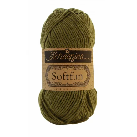 Scheepjes Softfun Garn Unicolor 2616 Mossgrön Billig