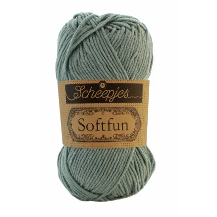 Billigare Scheepjes Softfun Garn Unicolor 2625 Sjögrön