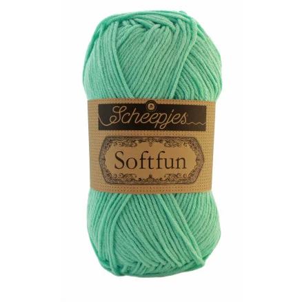 Beställ nu Scheepjes Softfun Garn Unicolor 2615 Mint