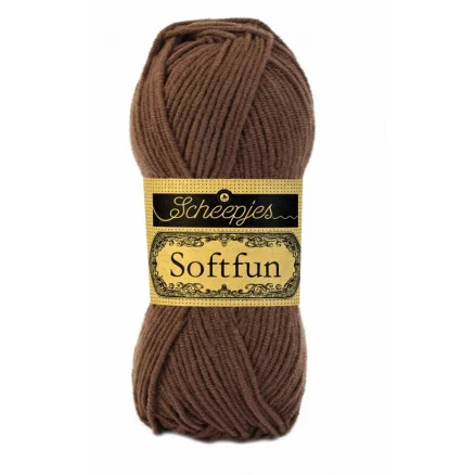 Lågt pris Scheepjes Softfun Garn Unicolor 2491 Brun