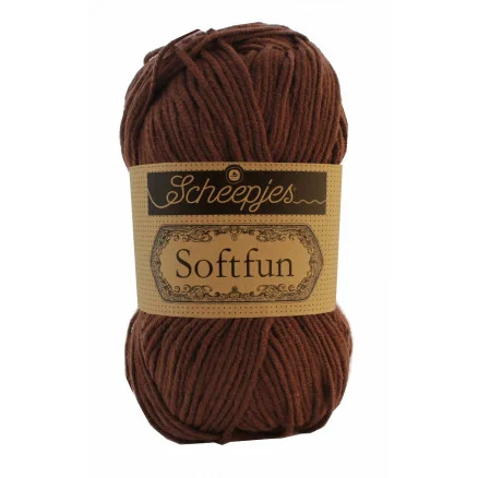 Nedsatt pris Scheepjes Softfun Garn Unicolor 2623 Mörk Rödbrun
