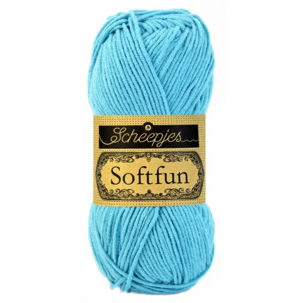 Scheepjes Softfun Garn Unicolor 2423 Ljus Turkosblå Rea