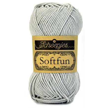 Rea Scheepjes Softfun Garn Unicolor 2530 Ljusgrå