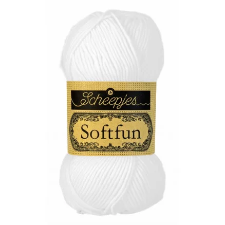 Scheepjes Softfun Garn Unicolor 2412 Vit I lager