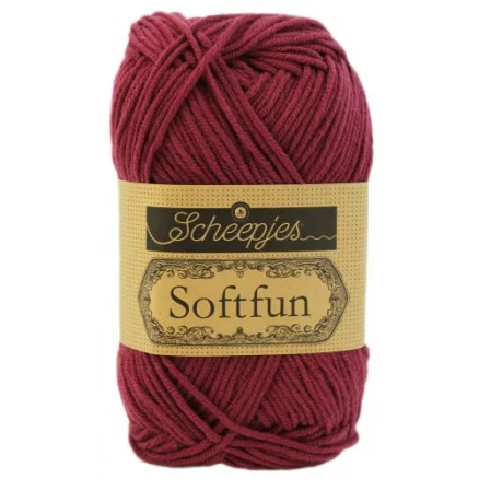 Scheepjes Softfun Garn Unicolor 2534 Plommon Rabatter