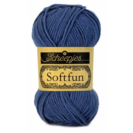 Scheepjes Softfun Garn Unicolor 2489 Mörk Blågrå Fynd