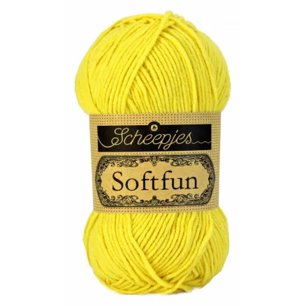 Scheepjes Softfun Garn Unicolor 2518 Gul Erbjudande