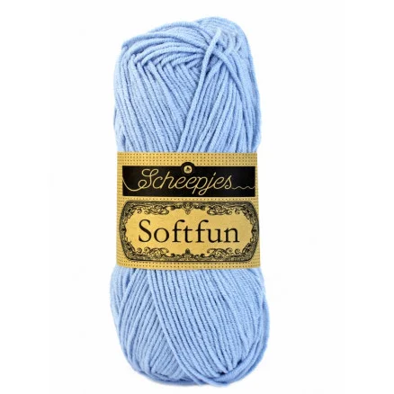Populärt val Scheepjes Softfun Garn Unicolor 2432 Ljusblå