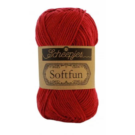 Snabb frakt Scheepjes Softfun Garn Unicolor 2617 Mörkröd