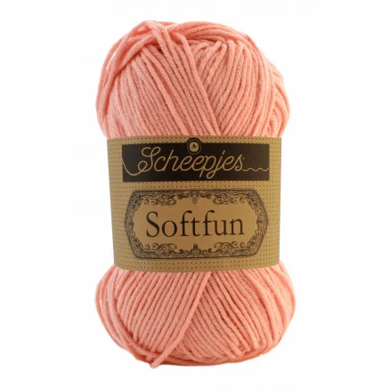 Kundfavorit Scheepjes Softfun Garn Unicolor 2620 Persika