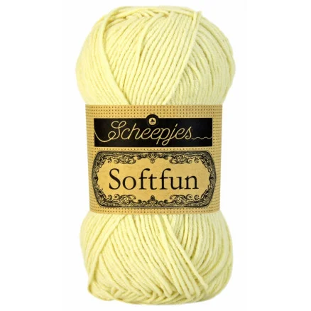 Scheepjes Softfun Garn Unicolor 2496 Vaniljgul Snabb frakt