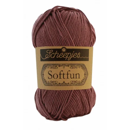 Scheepjes Softfun Garn Unicolor 2624 Rödbrun Köp nu