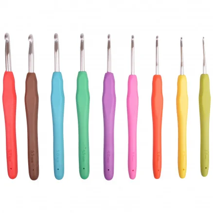 Populär Infinity Hearts Rainbow Virknål set 13,7cm 2-6mm 9 storlekar