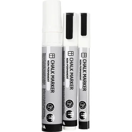 Krittuschpennor, spets 3+6+15 mm, vit, 3 st./ 1 förp. Fynd
