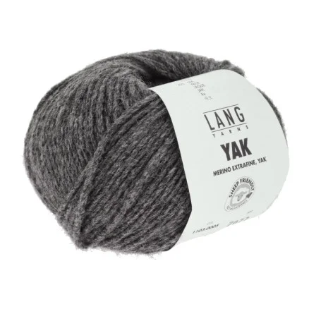 Fri frakt Lang Yarns Garn Yak 05 Mörk Grå Melange