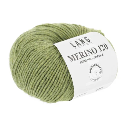 Lågt pris Long Yarns Merino 120 Garn 297 Ljus Oliv Melange