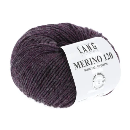 Fynd Lang Yarns Merino 120 Garn 480 Aubergine Melange