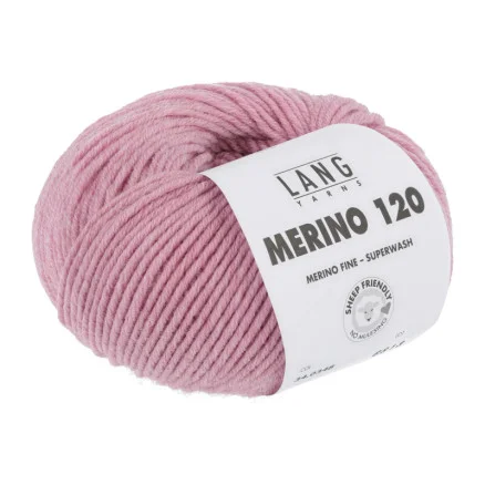 Lang Yarns Garn Merino 120 348 Rosa Melange Lägg i varukorgen