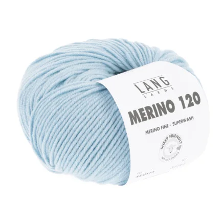 Lang Yarns Merino 120 Garn 173 Isblå Lågt pris