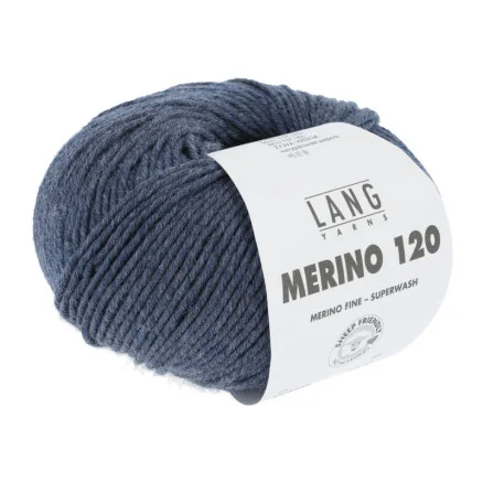 Lang Yarns Merino 120 Garn 234 Mörk Denim Melange Erbjudandepris
