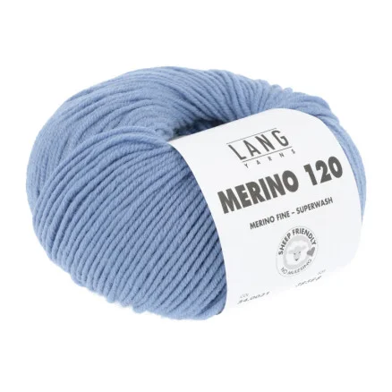Erbjudandepris Lang Yarns Merino 120 Garn 21 Ljus Denim