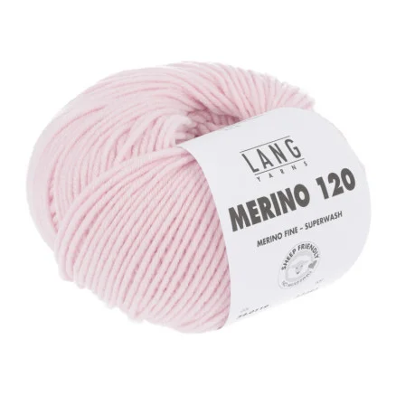 Fri frakt Lang Yarns Merino 120 Garn 119 Ljus Rosa