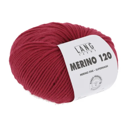 Lang Yarns Merino 120 Garn 160 Eldröd Bästa pris