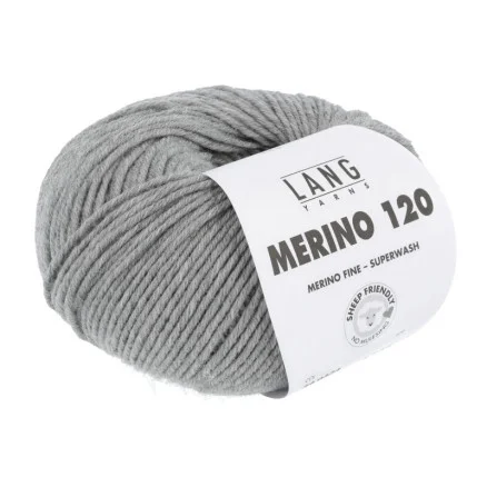 Nyhet Lang Yarns Merino 120 Garn 324 Grå Melange