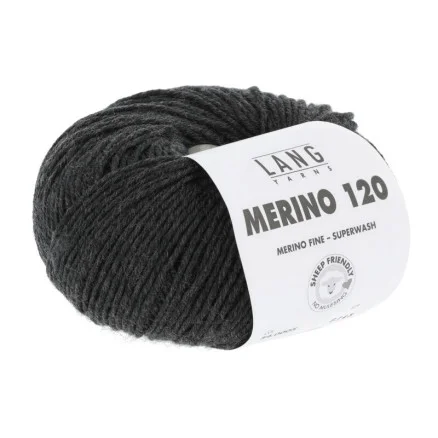 Begränsat antal Lang Yarns Merino 120 Garn 05 Antracit Melange
