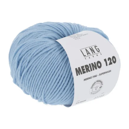 Lang Yarns Merino 120 Garn 20 Ljus Blå Rea
