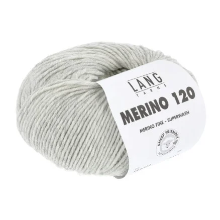 Long Yarns Merino 120 Garn 223 Ljusgrå Melange I lager