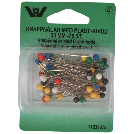 Bästa pris Stift med plasthuvud Ass. färger 38mm – 75 st.
