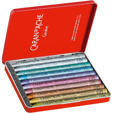 CARAN D’ACHE Neocolor I, L: 10 cm, tjocklek 8,5 mm, metallicfärger, 10 st./ 1 förp. Köp nu