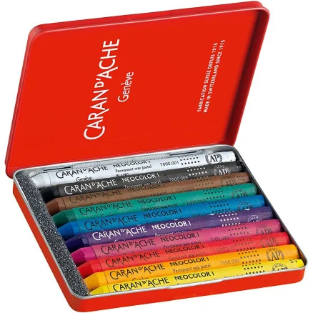 Rea CARAN D’ACHE Neocolor I, L: 10 cm, tjocklek 8,5 mm, mixade färger, 10 st./ 1 förp.
