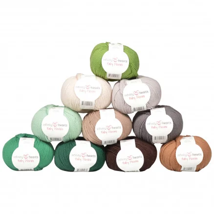 Infinity Hearts Baby Merino Garnpaket 12 Blå och Grå nyanser – 10 st Begränsat antal
