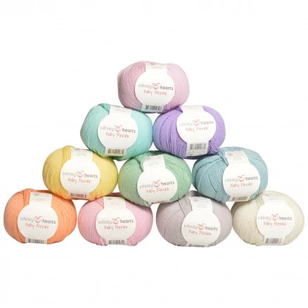 Bästa pris Infinity Hearts Baby Merino Garnpaket 05 Pastellfärger – 10 st