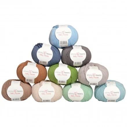 Fynd Infinity Hearts Baby Merino Garnpaket 03 Naturens färger – 10 st