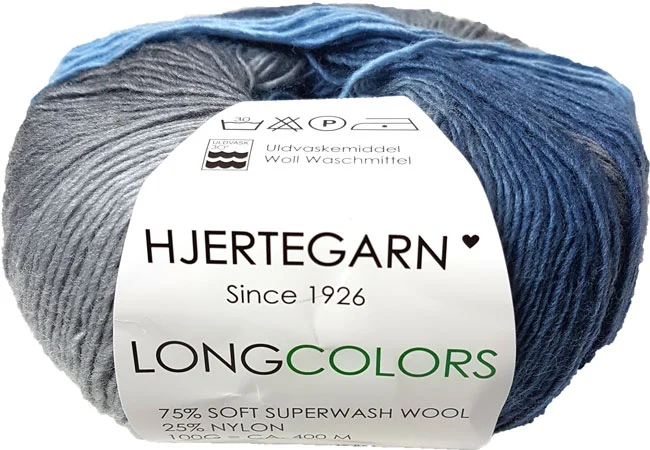 Nedsatt pris Hjertegarn Long Colors – Mjukt ullgarn – Fv 604 Mangfärgad