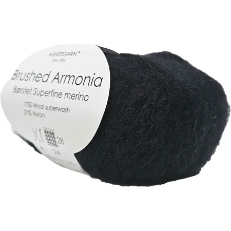 Brushed Armonia Børstet Superfine Merino Uldgarn Fv 500 Svart Kampanj