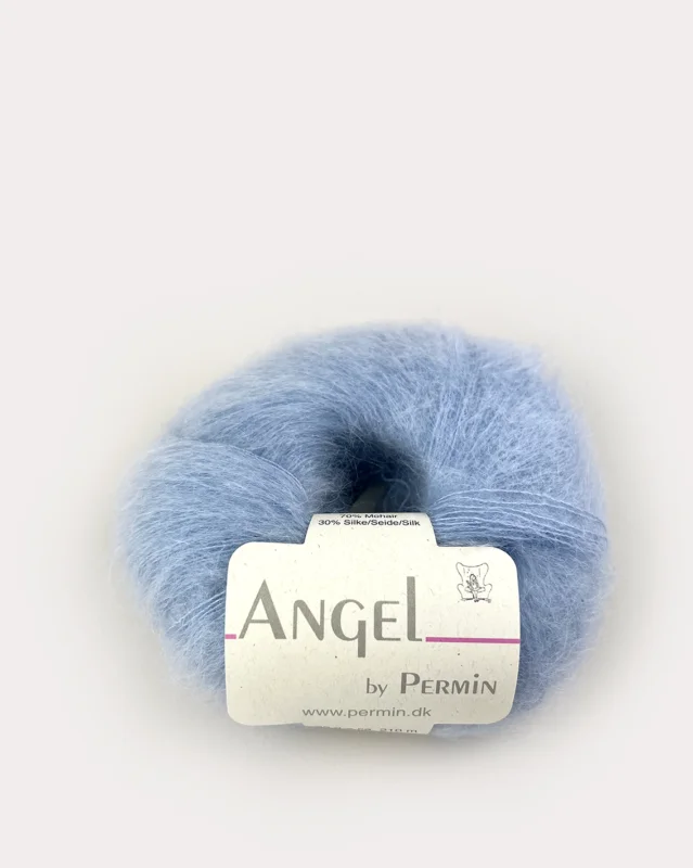 Expressleverans Angel Permin – Mohair och Sidengarn – 884181 Ljus Blå