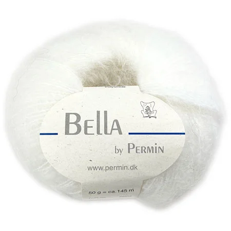 Bella Permin garn – Mohairgarn med ullgarn & polyamid – fv 883201 Vit Erbjudande