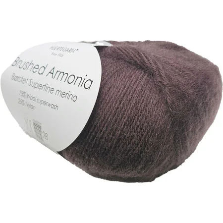 Premium Brushed Armonia Borstad Superfine Merino Ullgarn Fv 1606 Brun