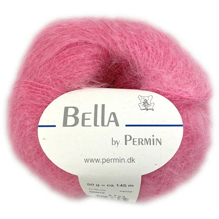 Bella Permin garn – Mohairgarn med ullgarn & polyamid – fv 883275 Rosa Fynd