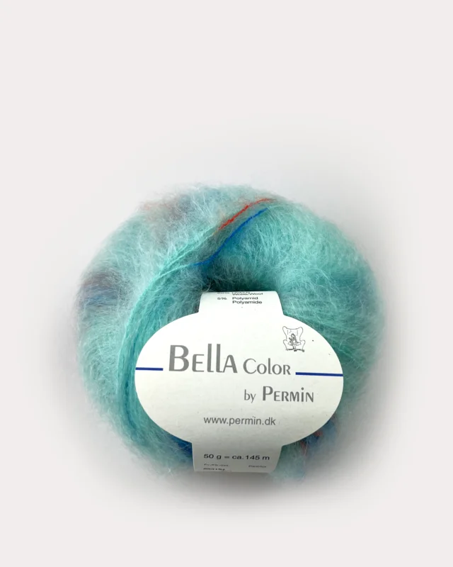 Fri frakt Bella Permin garn – Mohairgarn med ullgarn & polyamid – fv 883187 Color Mint