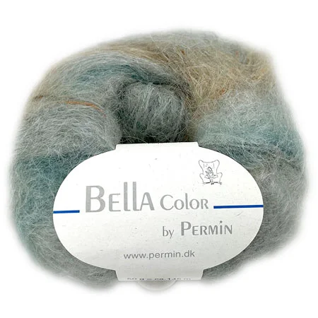 Sista chansen Bella Permin garn – Mohairgarn med ullgarn & polyamid – fv 883164 Grön/Gyllene